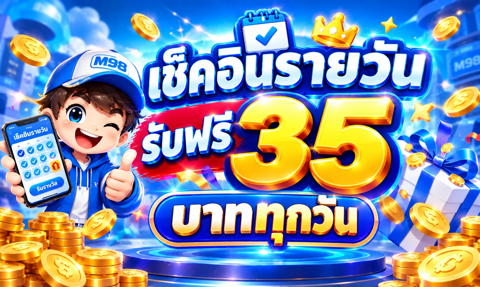 เช็คอินรายวัน รับฟรี 35 บาททุกวัน